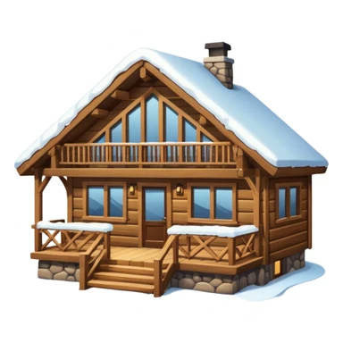 ski trip, cozy ski lodge with snow sticker