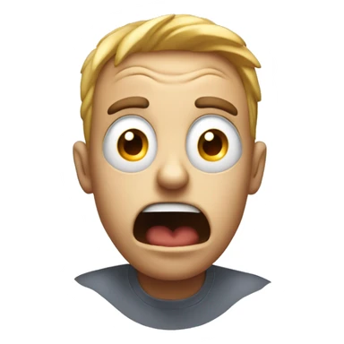 Create a 'mind blown' emoji with a shocked face, wide eyes, and an explosion above the head. sticker