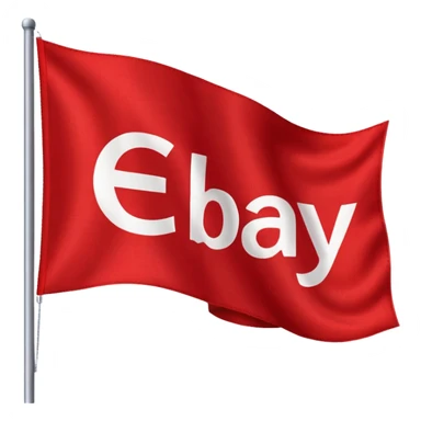 red flagg with ebay words on them sticker