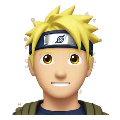 Naruto with a W Nate in front of him sticker