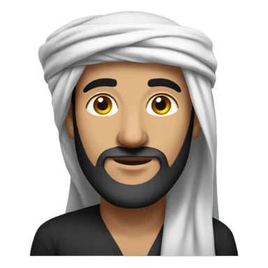Iraqi Arab wearing an agal (traditional Arab attire) but the scarf on his head is black and white. Also make him bearded and wearing thobe. sticker