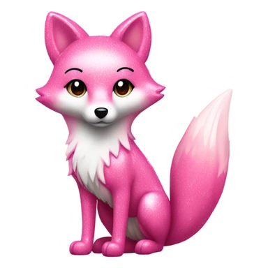 Rose pink fox with sparkles standing  sticker
