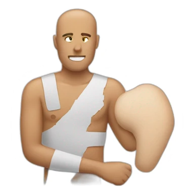 man with broken arm plaster sticker