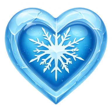 A frozen heart inside a block of ice. sticker