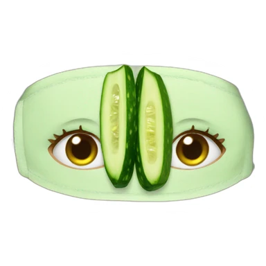 girl with face mask and cucumber slices on her eyes sticker