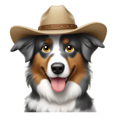 Australian shepherd with cowboy hat sticker