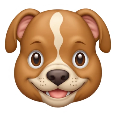 light brown pocket bully facing forwards, head and shoulders. smiling sticker