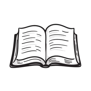 open bible with visible text lines, hand drawn doodle style sticker