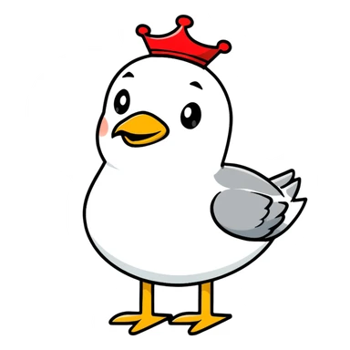 Seagull with red crown sticker