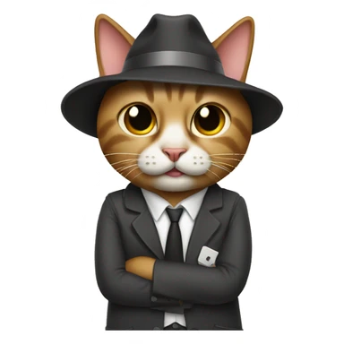 cat dressed as a film director sticker