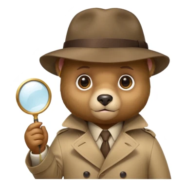 bear baby detective sticker