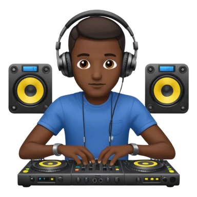 man dj with setup sticker