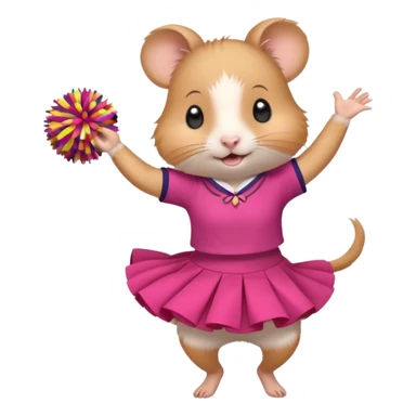hamster girl dancing with skirt holging o mpom sticker