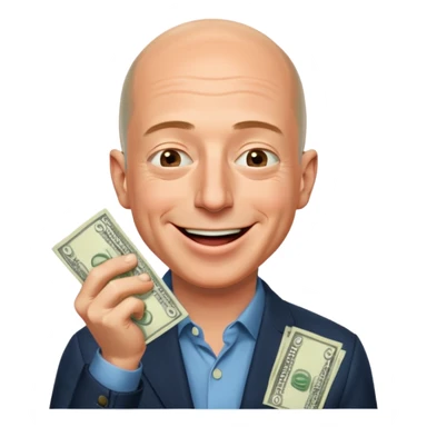 jeff bezos sniff money and laughing sticker