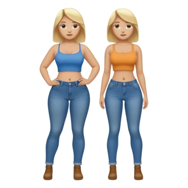 curvy body teen girl huge ass with jeans no shirt no bra blonde full body sticker