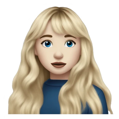 blonde girl long with bangs and blue eyes sabrina carpenter  sticker