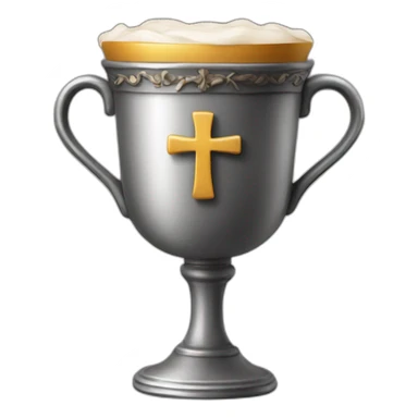 Christian cup for the winner with a cross sticker