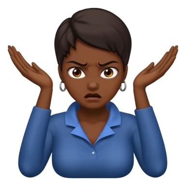 woman putting both hands around her neck angry sticker