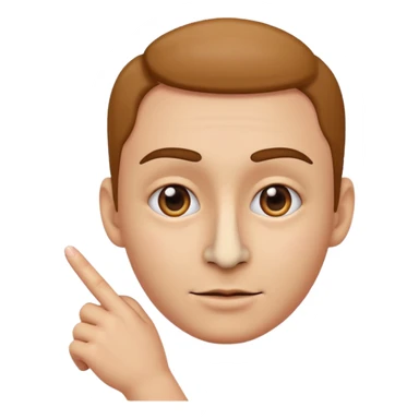 A classic emoji nose, no face, with a pointer finger touching the tip of it sticker