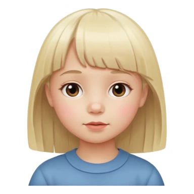 Niño pequeño con pelo muy rubio claro y flequillo recto sticker