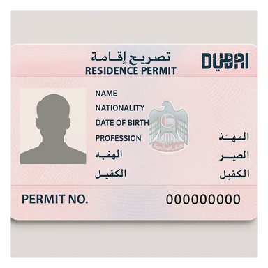 Dubai residence permit sticker
