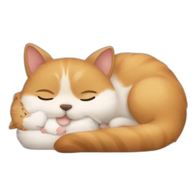Un chat un chien et un hamsters qui dorment sticker