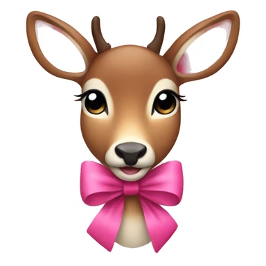 cute deer with a pink bow sticker