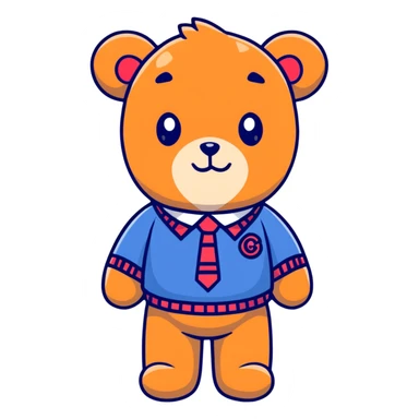 Ralph Lauren Polo Bear teddy bear wearing preppy clothes sticker