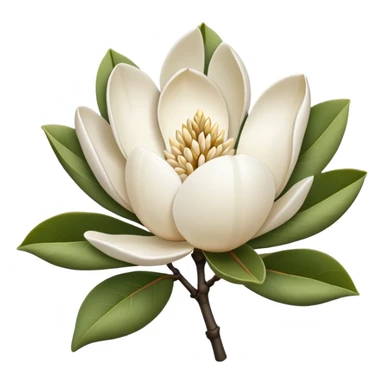 white magnolia sticker