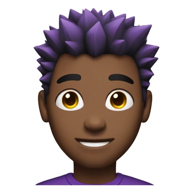 Gay black person with purple spiky hair  sticker