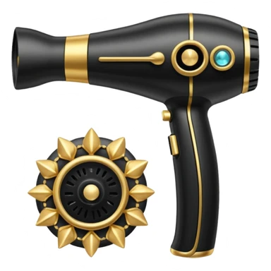 black blow dryer covered in jewelry sticker