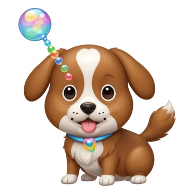 dog blowing bubbles sticker