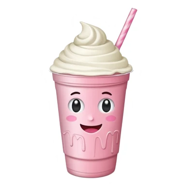 un vector de vaso de batido animado, de caricatura, con tapa y pitillo, que tenga brazos y piernas, cara tierna y que inspire confianza y amabilidad sticker