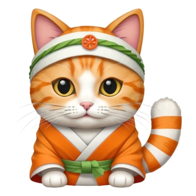 cat dressed as sushi for halloween sticker