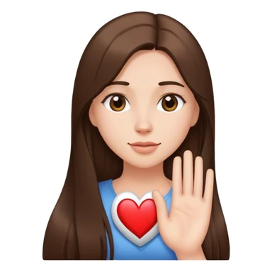 Glamour victoria’s secret model with long brunette straight hair sending heart sticker