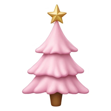 Pastel pink Christmas tree with star on top  sticker