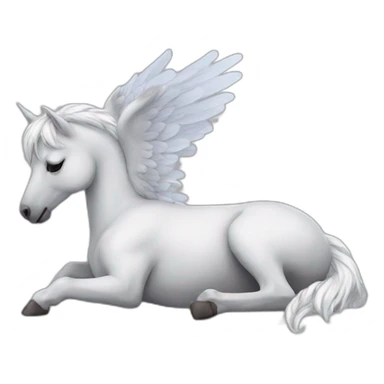 Pegasus sleeping lying on the ground sticker