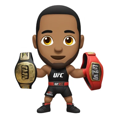 Topuria with UFC belt sticker