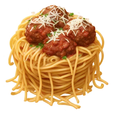 Spaghetti and meatballs with Parmesan cheese  sticker