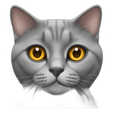 grey british cat with amber eyes sticker