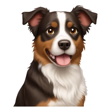 Australian Shepherd and Boston terrier dog mix brown body  sticker