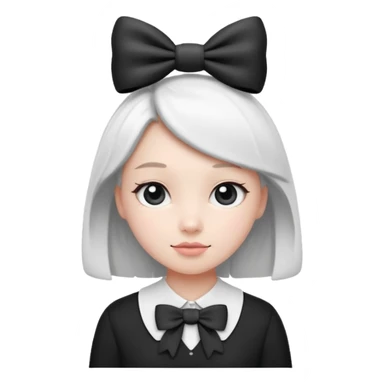 monochrome cute bow sticker