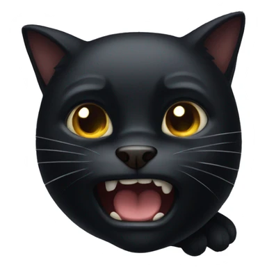 scared and afraid black cat sticker