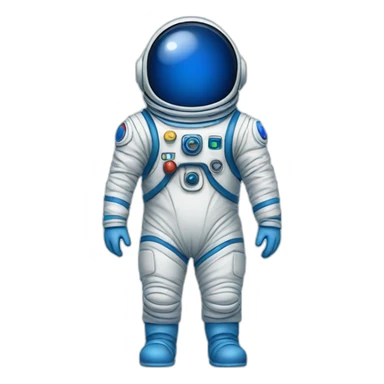 line drawing blue spaceman body sticker
