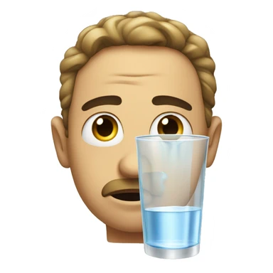 Dissapionted face that dropped a glass of water  sticker