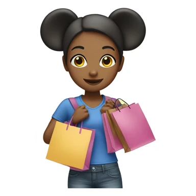 Girl with mouse ears and shopping bags  sticker
