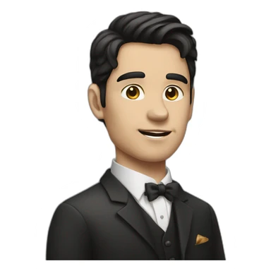 white skinned dark haired young rich man with cigar sticker