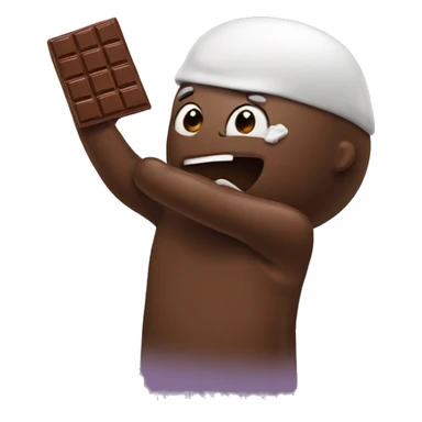 Hitting a chocolate bar with just a hand sticker