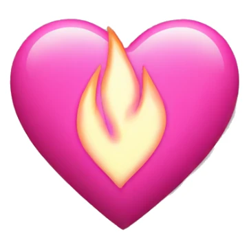 A pink heart with tiny flames around it  sticker