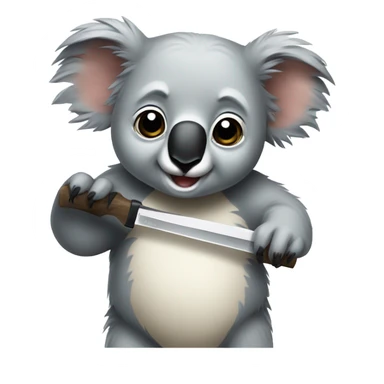 Koala with a knife sticker